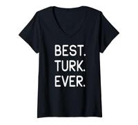 Donna Il Miglior Turco di Tutti I Tempi Best Turk Ever Maglietta con Collo a V