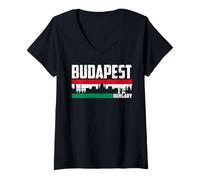 Donna Il mio Budapest Skyline Ungheria Home Città Maglietta con Collo a V