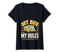 Donna Il Mio Bus Le Mie Regole Maglietta con Collo a V