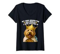 Donna Il mio cane merita il mondo Goldendoodle Puppy Lover Pup Maglietta con Collo a V