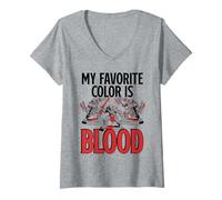 Donna Il Mio Colore Preferito è Il Sangue Divertente Miniatura Pittura Wargamer Maglietta con Collo a V