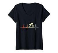 Donna Il mio cuore batte per l'ECG del Parkour Maglietta con Collo a V