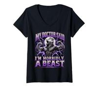 Donna Il Mio Dottore ha Detto Che Sono morbosamente Una Bestia - Funny Werewolf Meme Maglietta con Collo a V