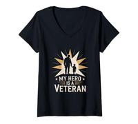 Donna Il mio eroe è un Veteran Veterans Day Maglietta con Collo a V