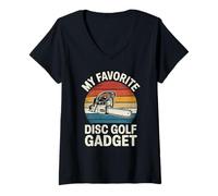 Donna Il Mio Gadget Preferito Funny Disc Golf Maglietta con Collo a V