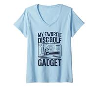 Donna Il Mio Gadget Preferito per Il Golf a Disco con Motosega Joke Disc Golf Maglietta con Collo a V
