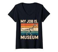 Donna Il mio lavoro è…Museo Maglietta con Collo a V