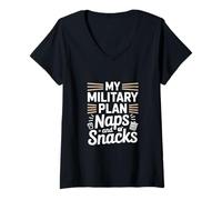 Donna Il mio piano militare ora prevede la giornata dei veterani dei sonnellini e degli snack Maglietta con Collo a V