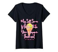 Donna Il Mio Soft Serve è Meglio del Tuo tiepido Giocatore rovescio Maglietta con Collo a V