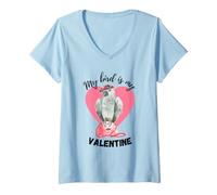 Donna Il Mio Uccello è Il Mio San Valentino Grigio Africano Maglietta con Collo a V