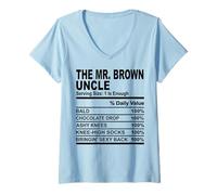 Donna Il mister brown cugino nutrizione fatto divertente cugini uomini donne Maglietta con Collo a V