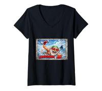 Donna Il Nonno Jacked va a Nuotare con Gli Squali! Maglietta con Collo a V