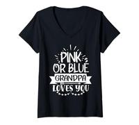 Donna Il nonno rosa o blu ti ama sesso rivelare nonno Maglietta con Collo a V
