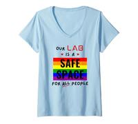 Donna Il Nostro Laboratorio è Uno Spazio Sicuro per Tutte Le Persone - Gay Pride Science Maglietta con Collo a V