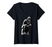 Donna Il Pensatore (Il Poeta) di Auguste Rodin Maglietta con Collo a V