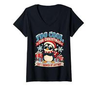 Donna Il Pinguino Divertente è Troppo Bello per Natale ma Mi Sono Maglietta con Collo a V