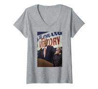 Donna Il Presidente degli Stati Uniti George H W Bush Rally della Vittoria Michael Grecco Maglietta con Collo a V