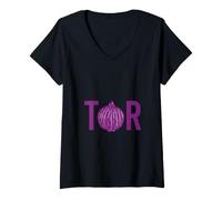 Donna Il Progetto di Browser di Rete Open Source Tor Onion Router Maglietta con Collo a V