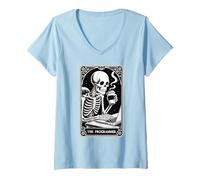 Donna Il Programmatore Tarocco Card Developer Ingegnere informatico Maglietta con Collo a V