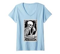 Donna Il Programmatore Tarocco Card Developer Ingegnere informatico Maglietta con Collo a V