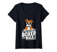 Donna Il Pugile, Il re dei Cani Cool Maglietta con Collo a V
