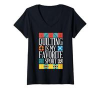 Donna Il Quilting è il mio sport preferito Maglietta con Collo a V