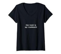 Donna Il Sentiero è Il Mio Trademill Trail Runner Maglietta con Collo a V