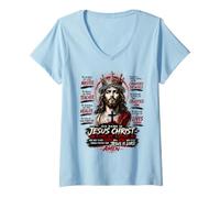 Donna Il Suo Nome È Gesù Cristo - Re dei Re Design Maglietta con Collo a V