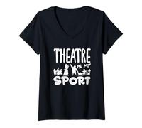 Donna Il teatro è il mio sport Musical Lover Musical Maglietta con Collo a V