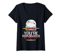 Donna Il Terminator You're Terminated Sarah Connor Citazione T-800 Maglietta con Collo a V