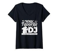 Donna Il Tuo DJ Preferito è in casa - Disc Jockey Maglietta con Collo a V