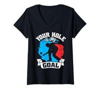 Donna Il Tuo Intero è Il Mio Obiettivo Cornhole Maglietta con Collo a V