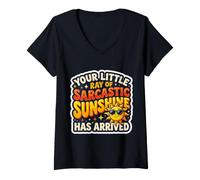 Donna Il Tuo Piccolo Raggio di Sole Sarcastico è Arrivato Meme Divertente Maglietta con Collo a V