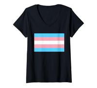 Donna Il Veleno della Bandiera Dell'orgoglio Transgender Maglietta con Collo a V
