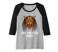 Donna Il vero predatore mamma divertente design per gli amanti dei gatti e la mamma Maglia con Maniche Raglan