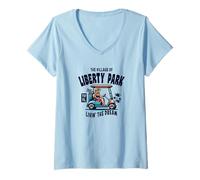 Donna Il villaggio della Liberty Park Golf Cart Design Maglietta con Collo a V