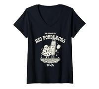 Donna Il villaggio di Rio Ponderosa TV FL FunNY Pickleball Design Maglietta con Collo a V