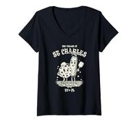 Donna Il villaggio di St Charles TV FL Fun Pickleball Design Maglietta con Collo a V