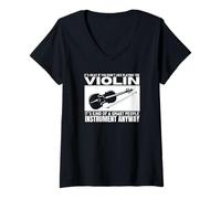 Donna Il violino è per persone intelligenti Violinista divertente Maglietta con Collo a V