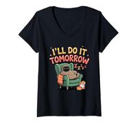 Donna I'll Do It Tomorrow - Maglia Bradipo per procrastinatori Maglietta con Collo a V