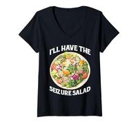 Donna I'll Have The Seizure Salad Epilessia Puns consapevolezza - Maglietta con Collo a V