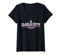 Donna Iloilo City Philippenes Maglietta con Collo a V