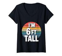 Donna I'm 6 Ft Tall Scherzo esagerato in Altezza - Maglietta con Collo a V