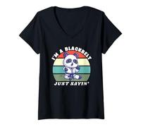 Donna I'm A Blackbelt Just Sayin, Panda Karate, Panda di arti marziali Maglietta con Collo a V