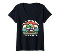 Donna I'm A Blackbelt Just Saying, Frog Karate, Arti Marziali Rana Maglietta con Collo a V