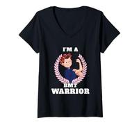Donna I'm a BMT Warrior Bone Marrow Transplant Awareness Maglietta con Collo a V