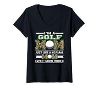 Donna I'm A Golf Mom Funny Cool Mom Leopard for Mothers Day Maglietta con Collo a V