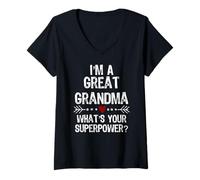Donna I'm A Great Grandma What Your Superpower T-Shirt Maglietta con Collo a V