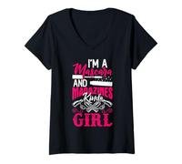 Donna I'm A Mascara and Magazines Kind Of Girl - Arma da fuoco femminile Maglietta con Collo a V