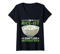 Donna I'm A Rice-ist I Can't Live Without Rice ------- Maglietta con Collo a V